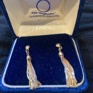 Silver Gold Tassel Earrings